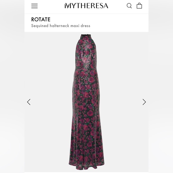 ROTATE sequin haltered dress maxi rose sequin - Picture 3 of 5